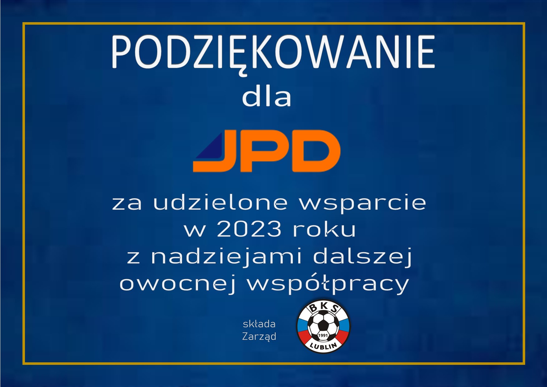 Podziękowanie JPD